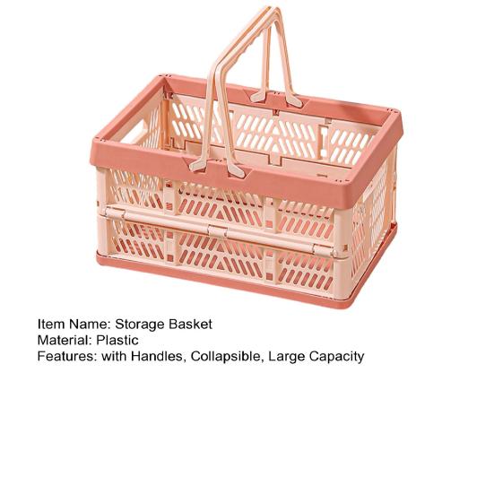 Inklapbare Opbergkrat Plastic Opvouwbare Opbergmand Grote Capaciteit Stapelbare Krat met Handvatten voor Kantoor Slaapkamer Keuken Speelkamer