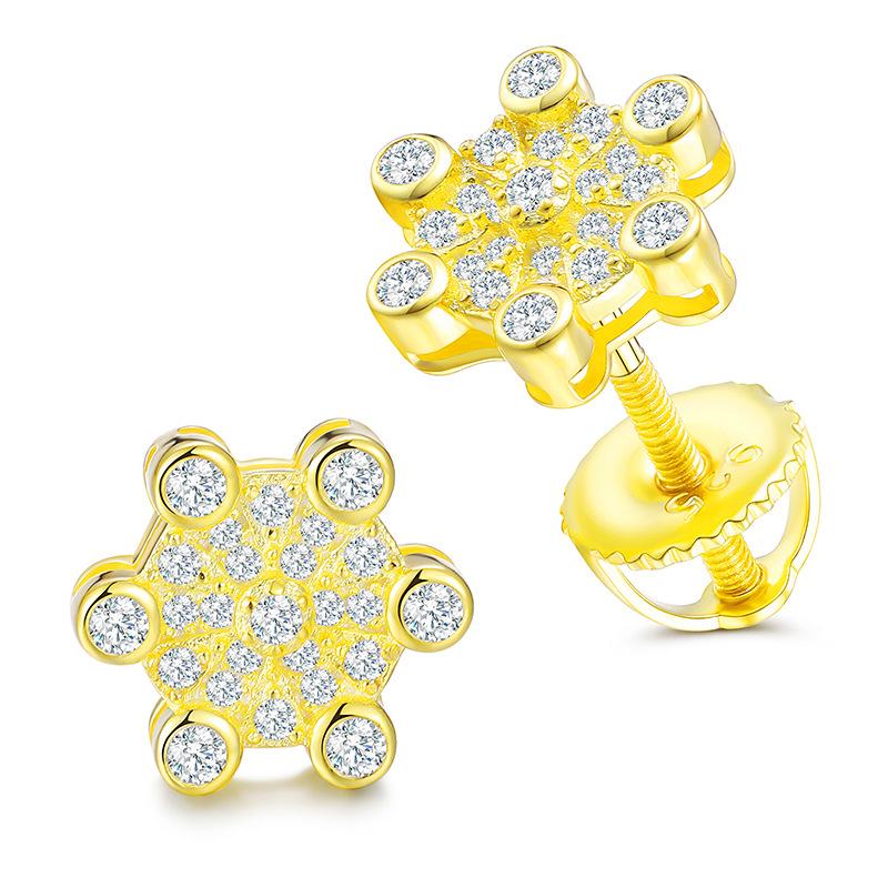 Fashion Stud Earrings 18K Gold Plated Sterling Silver 925 Hoop Earrings Gemstone Moissanite Piercing Men Women Tarnish Earrings