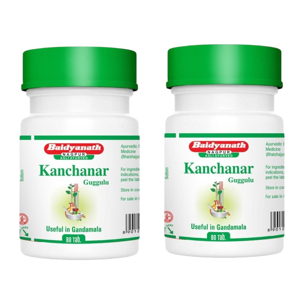 Baidyanath Asli Ayurved Nagpur Kanchanar Guggulu 80 Tablets X Pack Of 2 For Thyroid Support And Wellness