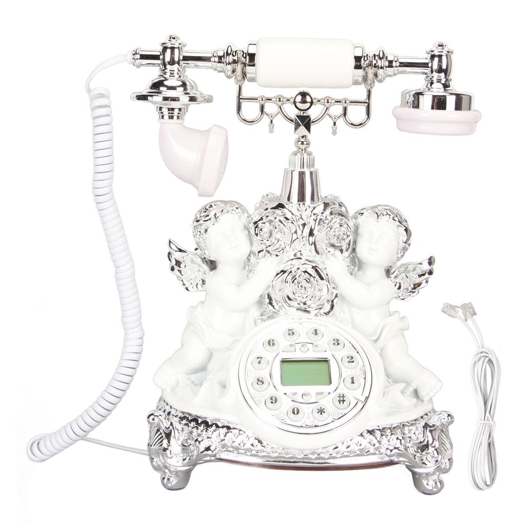 Retro Landline Phone with LCD Display Old Fashioned Antique Vintage Telephone with Push Button for