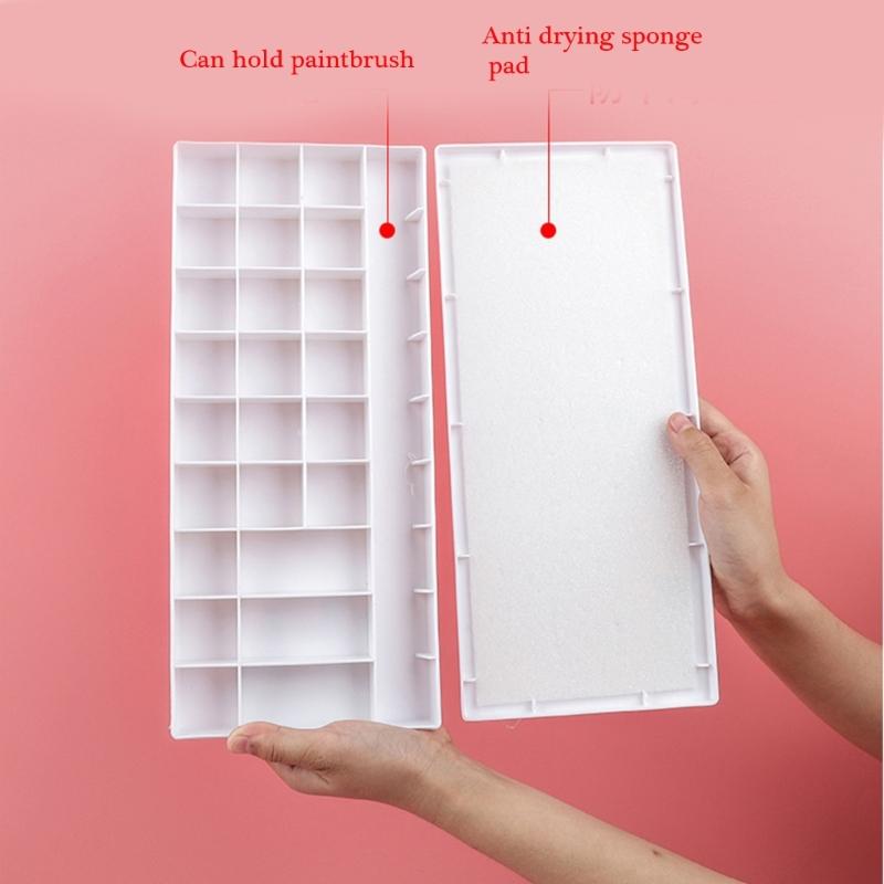 Aquarellfarben Palette Box 24 Vertiefungen 36 Vertiefungen Reisefarbkasten Farbmischpalette mit auslaufsicherem Deckel für Künstler Studenten