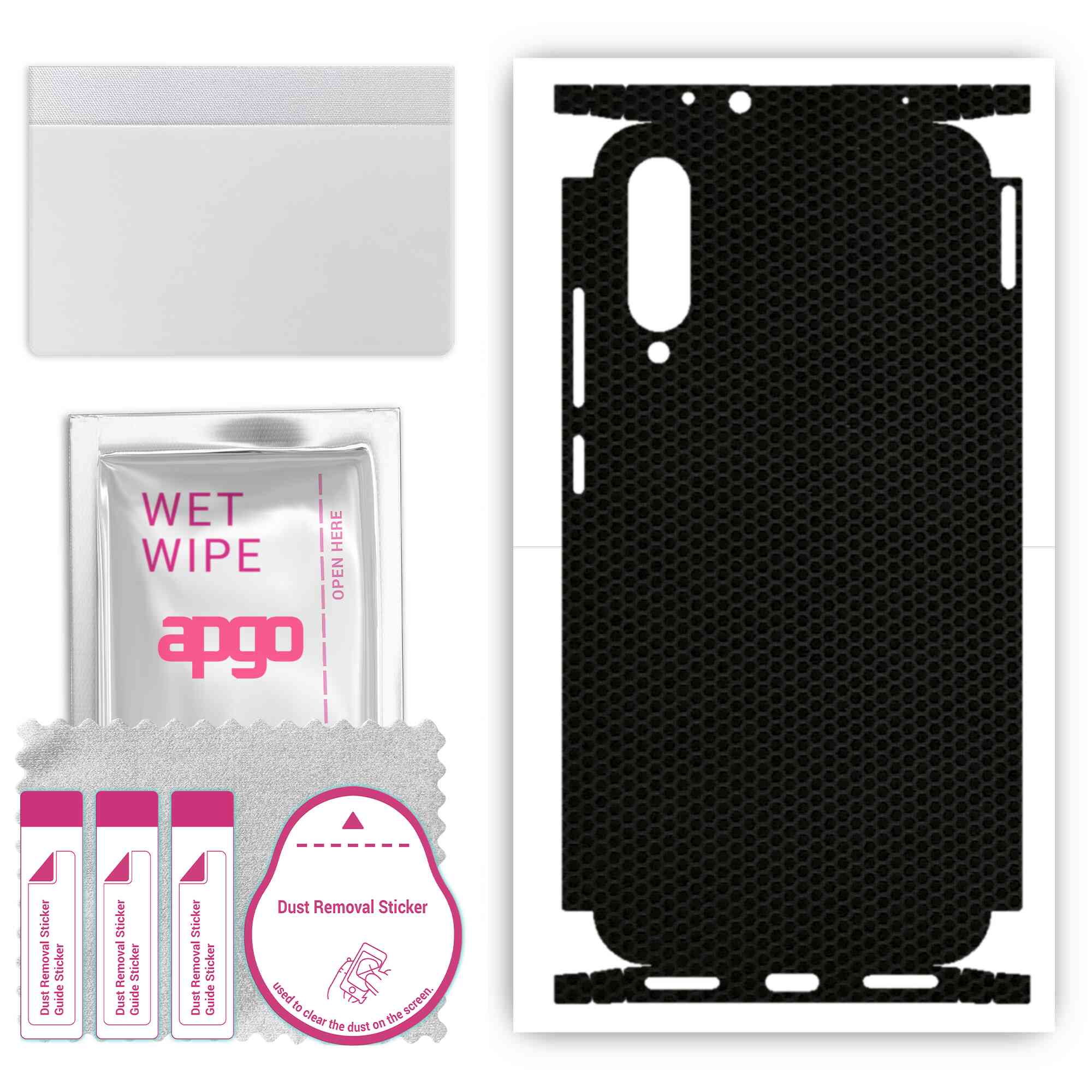 

Apgo Protective Skin Sticker for the back+sides compatible with Xiaomi Mi A3, Full Wrap Film, Foil, Vinyl - Pattern Matrix