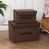 Foldable Fabric Storage Box Set, Stackable & Dustproof, with Lid - 2 Pieces.