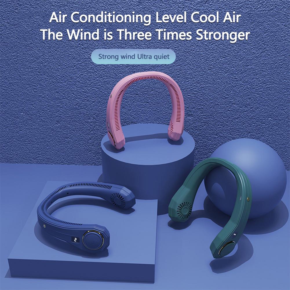 360-Grad-Surround-Hängehals-Kaltwindventilator, blattlose Ventilatoren, Luftkühler, Kühlung, tragbare wiederaufladbare Klimaanlage für Sport, Laufen