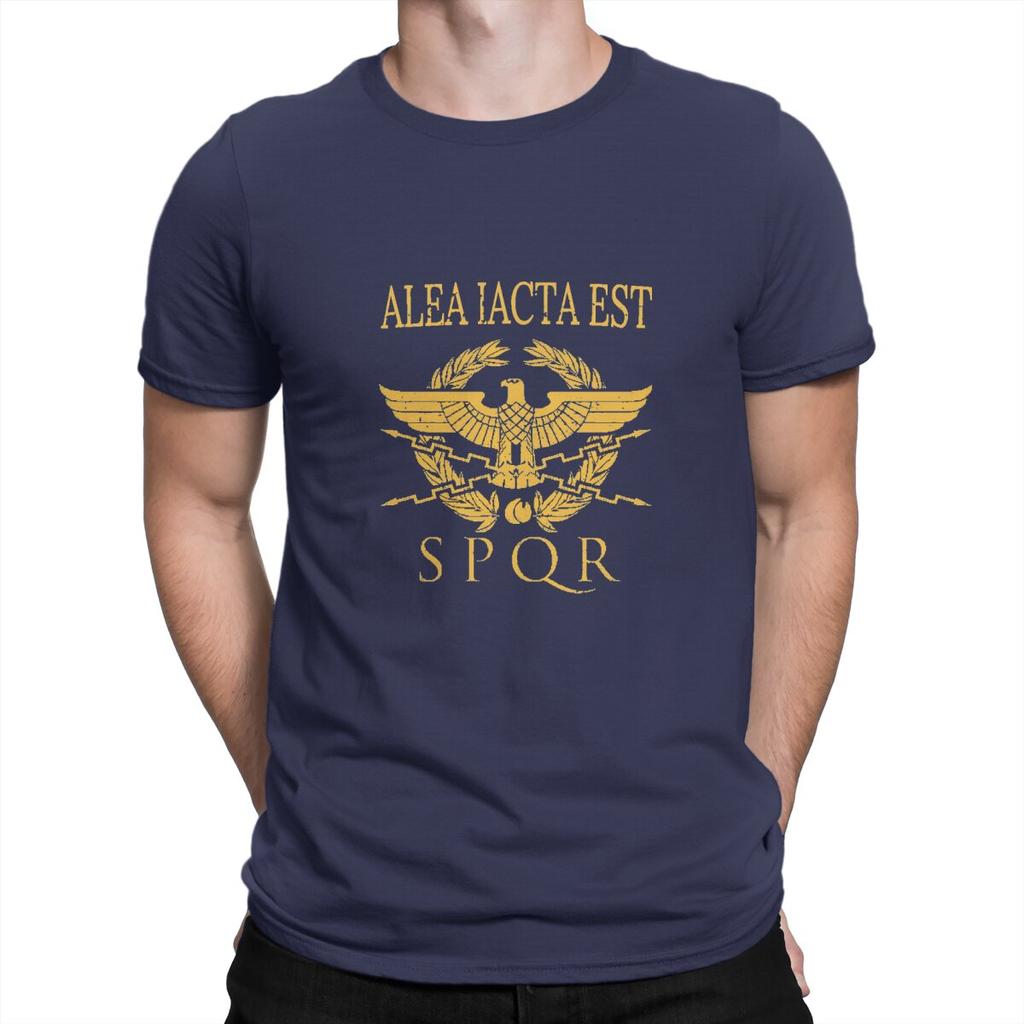 Alea Iacta Est T-Shirts for Men Ancient Rome Unique 100% Cotton Tee Shirt Round Neck Short Sleeve T Shirt Gift Clothes