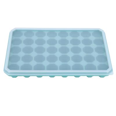 40 Fächer Silikon Eiswürfelform Form DIY Eiswürfelbereiter mit abnehmbarem Deckel Küchenzubehör Grün