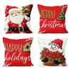 2D Printed Christmas Pillow Covers Tree Snowman Pillow Cover Party Supplies Xmas Pillowslip  Sofa