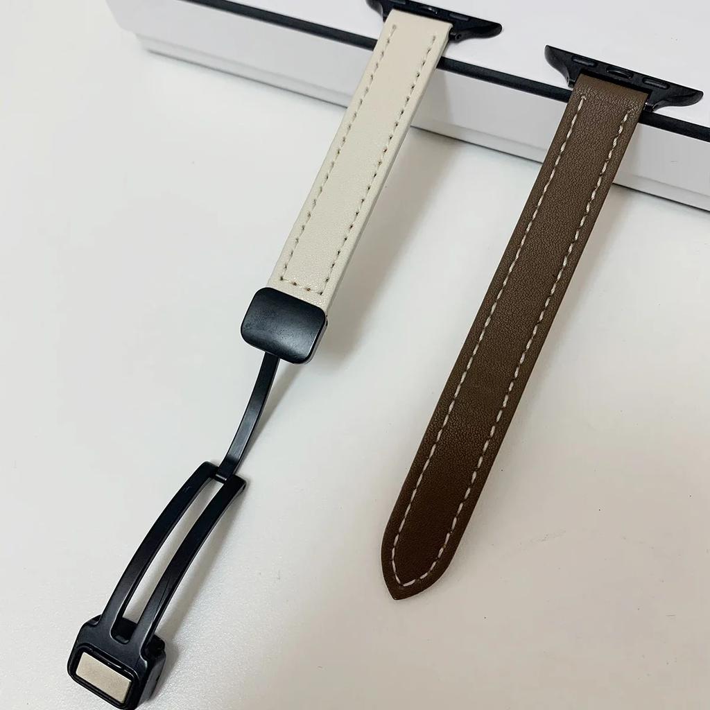 New Band For Apple Watch 46 44 40 45 41 49 42 38mm Magnetic Buckle Soft Strap For Ultra Series 10 9 8 SE 7 6 5 4 3 Watchband