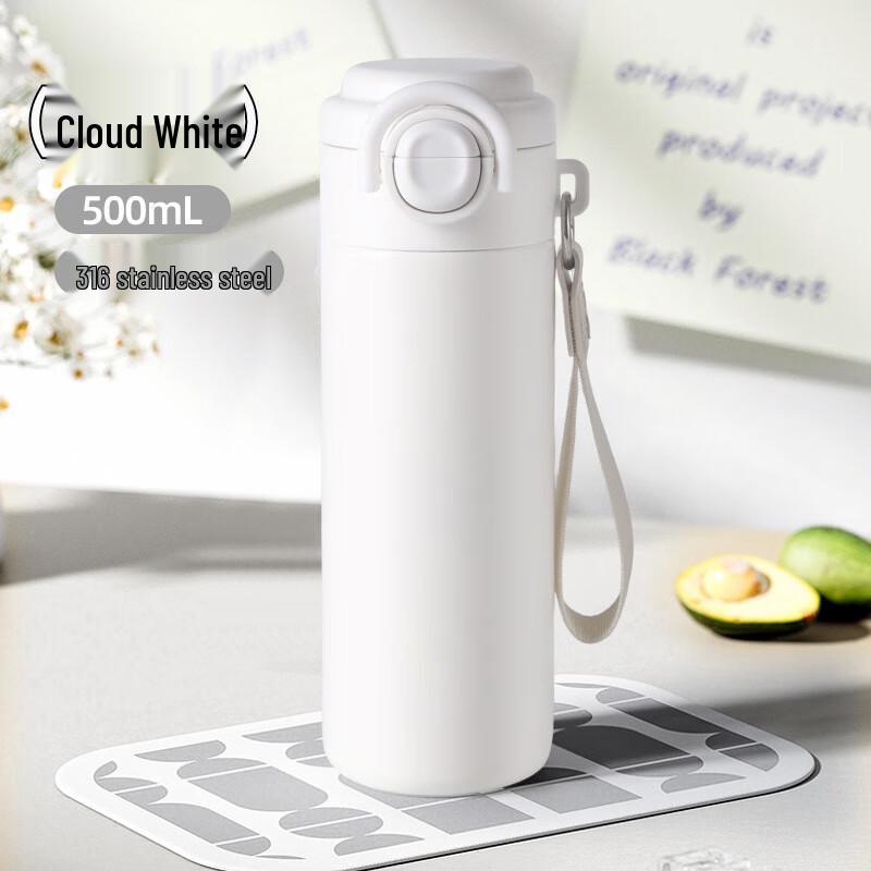 Heyuxi 500ml 316 Stainless Steel Thermal Straw Cup