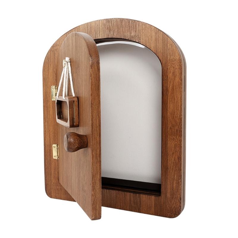 Antique Pet Door Carbonized Wood Access Door for Easy Enter to Various Home Decoration and Setting Small Dog Cats Gate