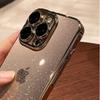 Clear Plating Bling Glitter Case For iPhone 12 13 14 15 16 17 Pro Max Plus Transparent Shockproof Hard Ultra Thin Cover