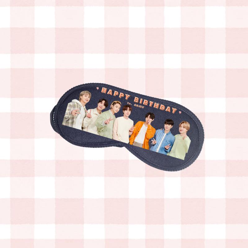 

Маска для сна BTS С Днем Рождения, ARMY , Мягкая светонепроницаемая маска для глаз с групповым фото Bangtan Boys, Милый День Рождения Аксессуар для фанатов Kpop ARMY 1