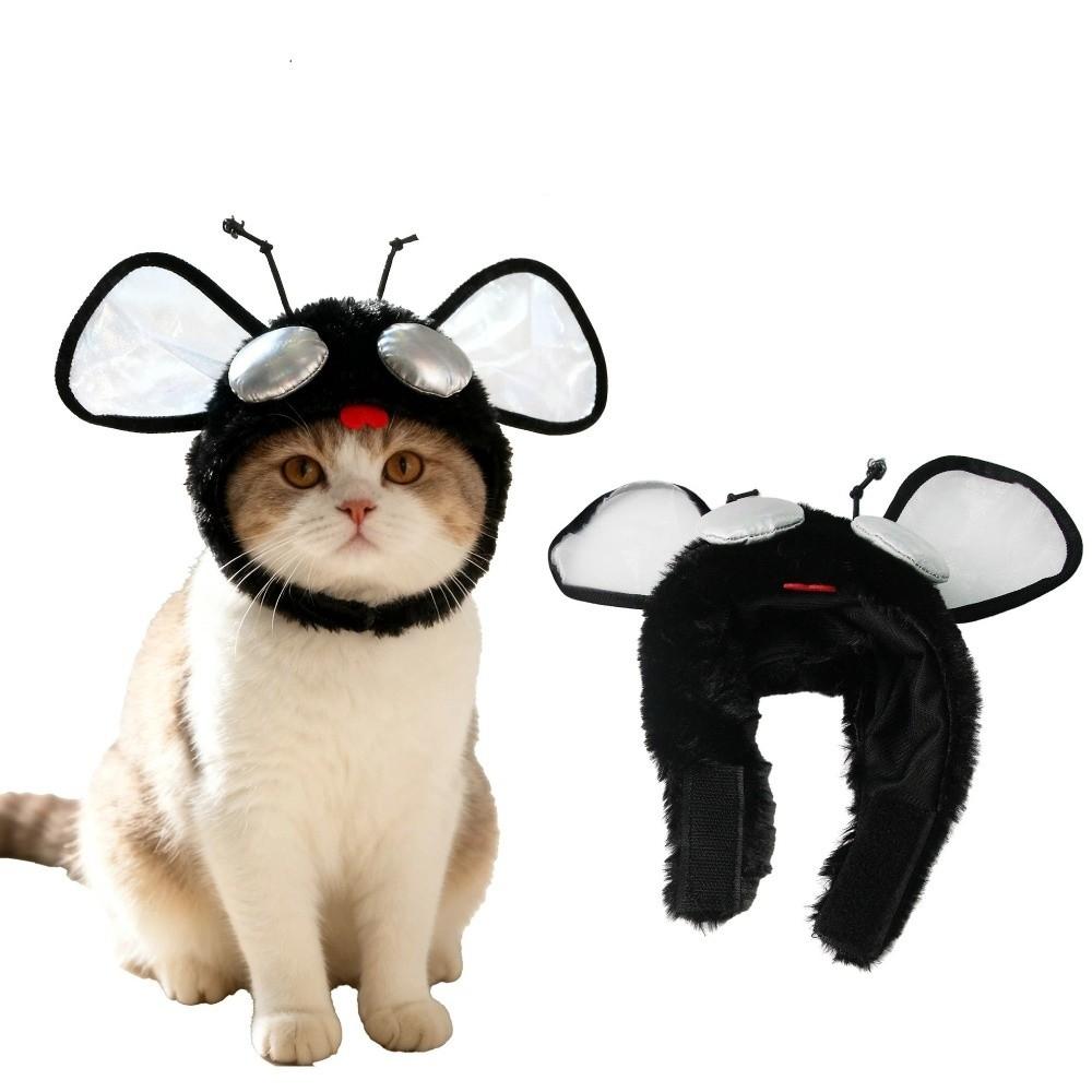 Warm Pet Headgear Cute Cats Cosplay Costume Fashion Pet Fly Hat Christmas