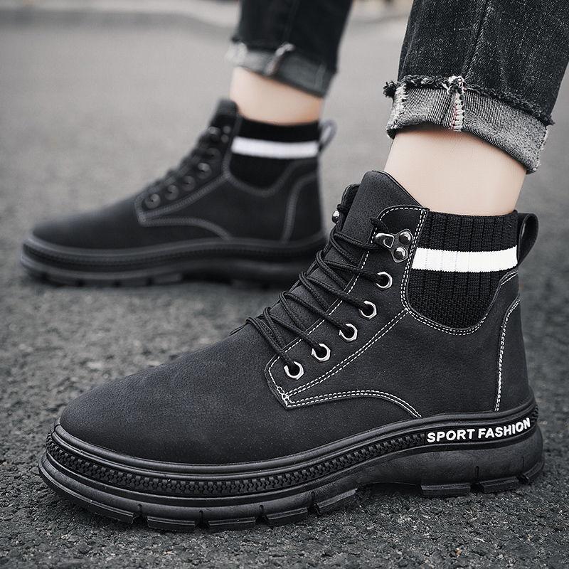 Buy Boots Men Casual Breathable British Style HighTop Korean Style