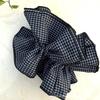 Blue Plaid Extra Large Hair Tie - Xu Yan Zhao Lusi Inspired Korean Style