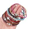 1pc/lot 12 Colors Leather Chain Charm Bracelets Double layer Braided Leathe Bracelet for Handmade DIY Women Girls Jewelry Gift