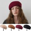 Autumn Winter 100% Wool Felt Blocked Beret Women Bread Pumpkin Berets British Style Ladies Painter Pillbox Hat Fashion Fedora