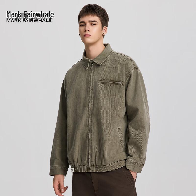 Mark Fairwhale Men's American Retro Loose-Fit Zipper Cotton Jacket