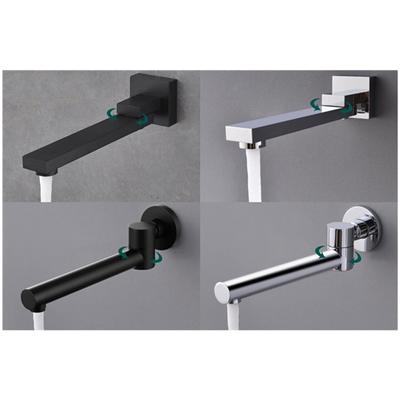 Solid Bass Wall Outlet Wall Mounted Shower Spout Bath Tub Shower Mixer Faucet Spout Filler 180 Degree Folding