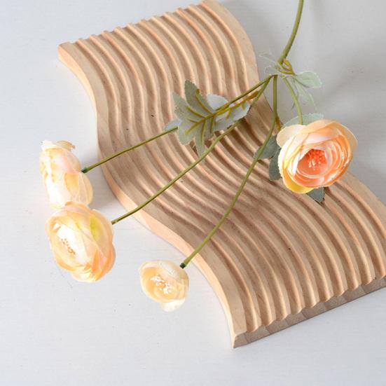 Künstliche Lulian Blume Faux Seide Ranunkel Blume mit Stiel 4 Köpfe Fake Ranunkel Arrangement für Zuhause Hochzeit Dekoration Tischmittelstück