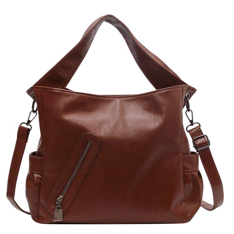 Retro Women's PU Leather Handbag Large Capacity Shoulder Bags Ladies Soft Leather Crossbody Bags for Daily Commute Work Shopping and Weekend Outings