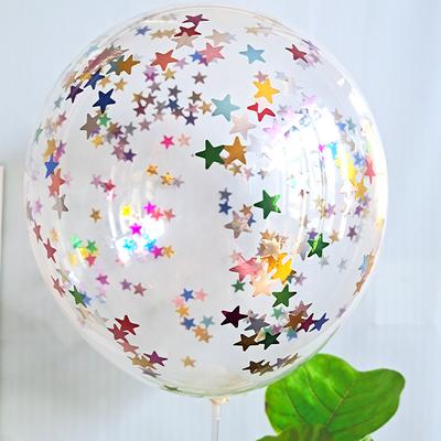 20pcs 12inch 2.8g Transparent Sequin Balloons Children's Toy Magic Colored Confetti Balloon Birthday Party Wedding Valentines