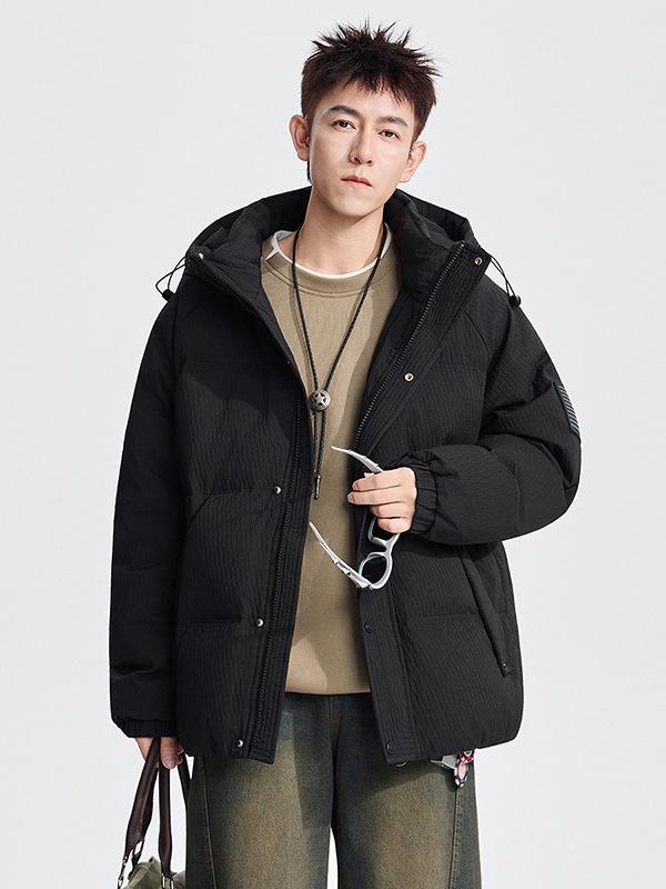 2025 Men's Premium Hooded Short Down Jacket - Warm & Loose Casual Winter Outerwear