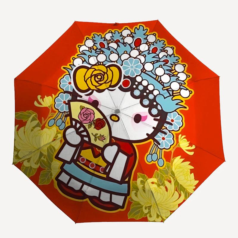 

1pc Hello Kitty Auto Open/close Umbrella, Portable Travel Umbrella, Everyday Use - Outdoor Accessory, Artistic Pattern, Compact Design, Fashion Lovers