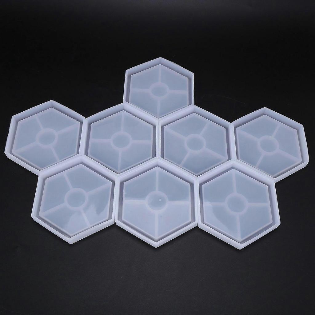 16 Pack Hexagon Silicone Coaster Molds Silicone Resin Mold, Epoxy Molds for Casting with Resin, Concrete, Cement