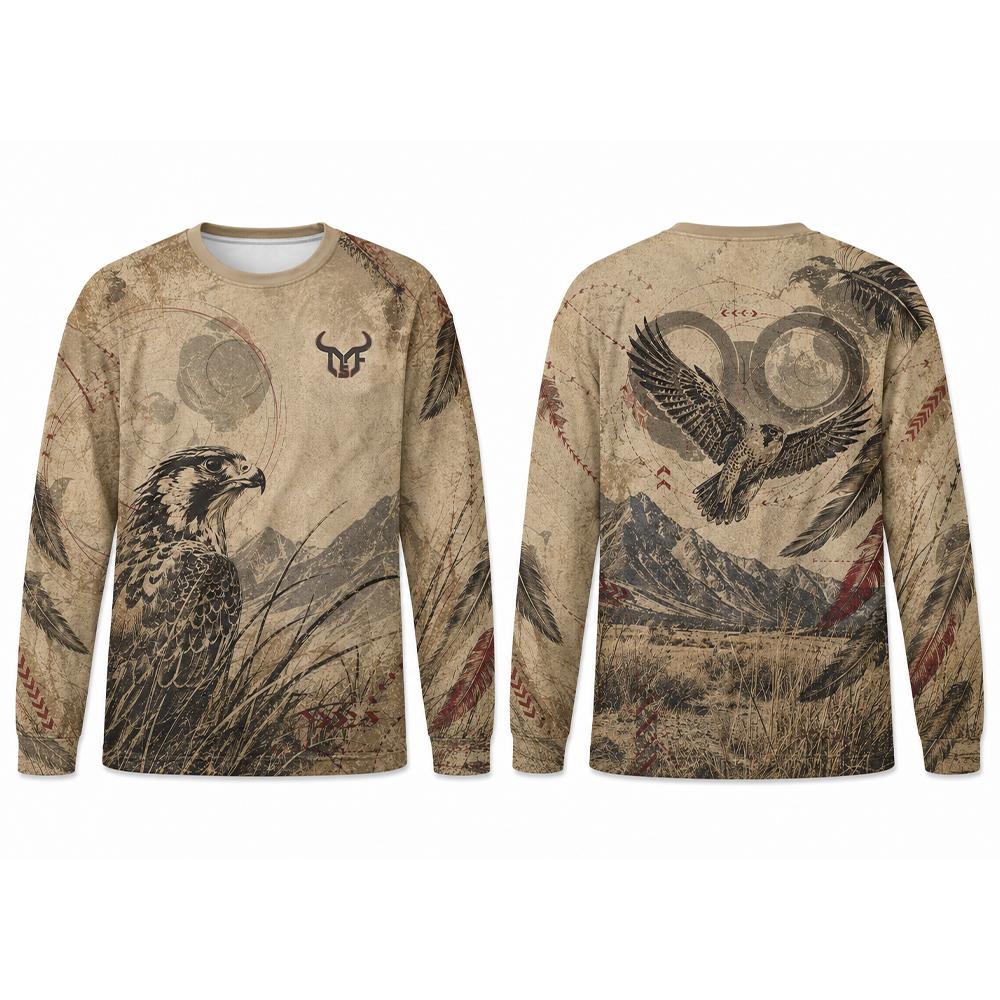 2026 New Outdoor Hunting Long Sleeve T-shirt Camo Compound Bow Graphic Camping Hiking Tops Lightweight Quick Dry Tees Men's Gift