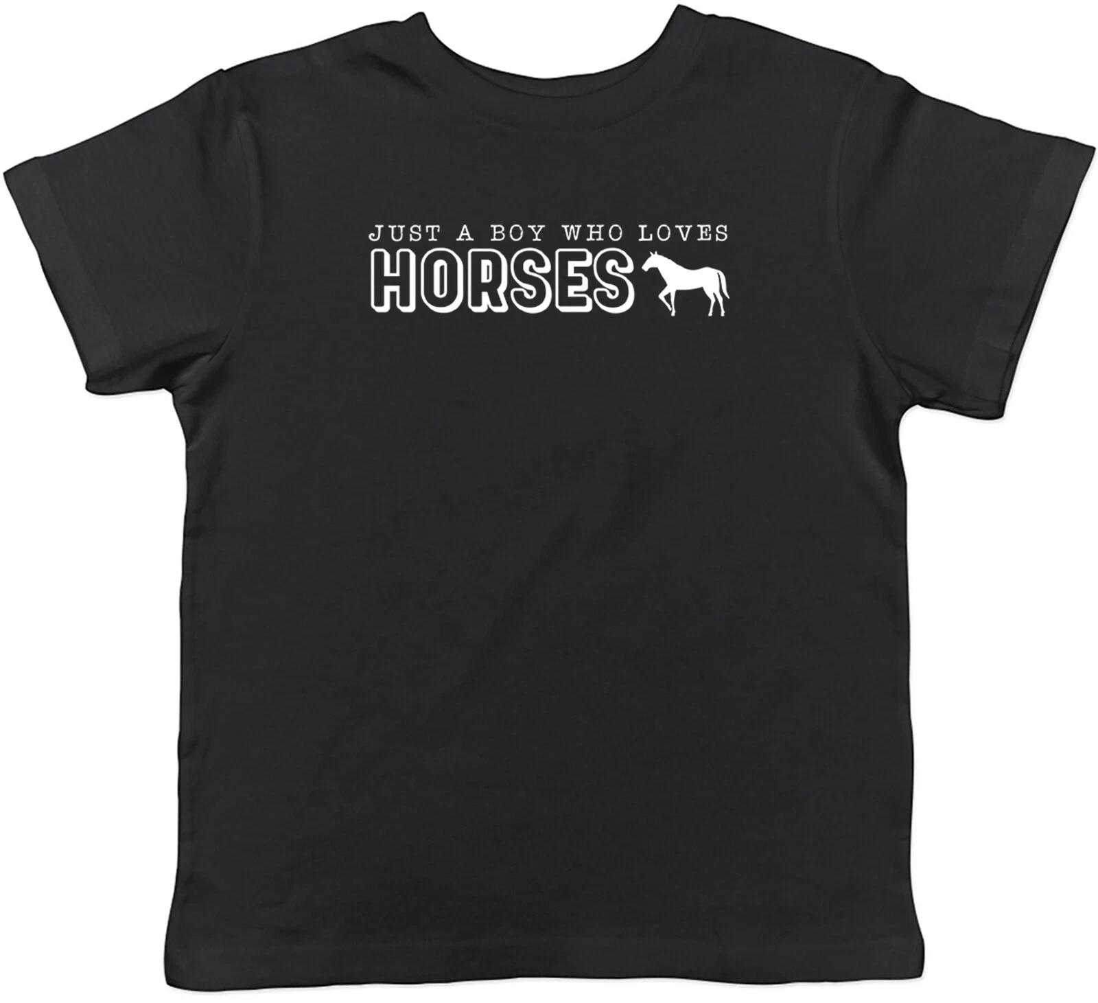 Just A Boy Who Loves Horses Animal Childrens Kids T-Shirt Boys Girls Gift 120