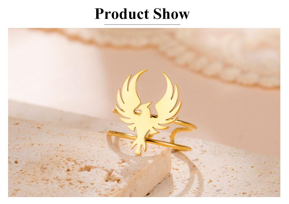 Cazador Adjustable Phoenix Totem Women's Ring Stainless Steel Jewelry Gold Color Animal Open Finger Rings Gifts 2026 Trend New
