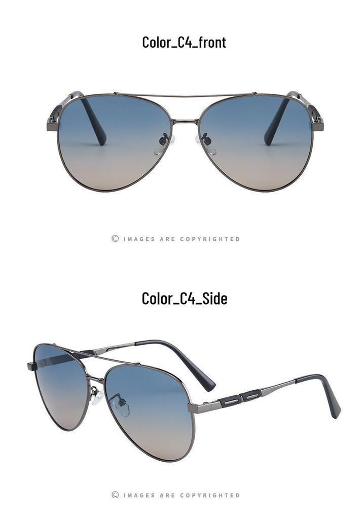 J8588 Ultra-Light European Aviator Sunglasses: Men's Large Frame Polarized UV Protection for Driving and Fishing.