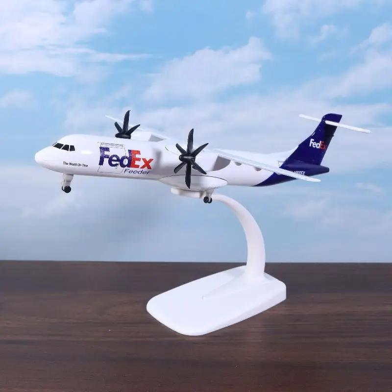 20CM Diecast Metal Fedex Express ATR Aircraft Model Planel Airplane Model Toy for Display Collection home Decor Gift белый