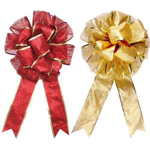

Double-Layered Red Christmas Decorative Bow Bouquet Hanging Decoration