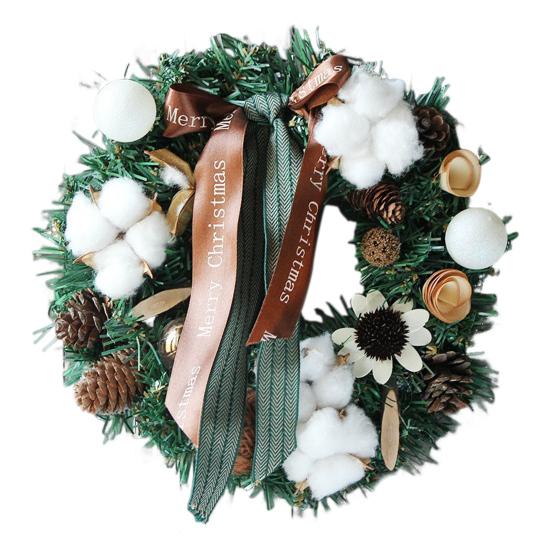 Vánoční věnec na vchodové dveře Ručně vyráběný Umělý zelený věnec s šiškami Červené bobule Baňky Ozdoby pro Vnitřní Venkovní Sváteční Dekoraci