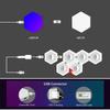 Hexagon Smart RGB Wall Light USB Color Changing Ambient Night Light DIY Mode Music Rhythm Sync APP Control for Game Room Bedroom