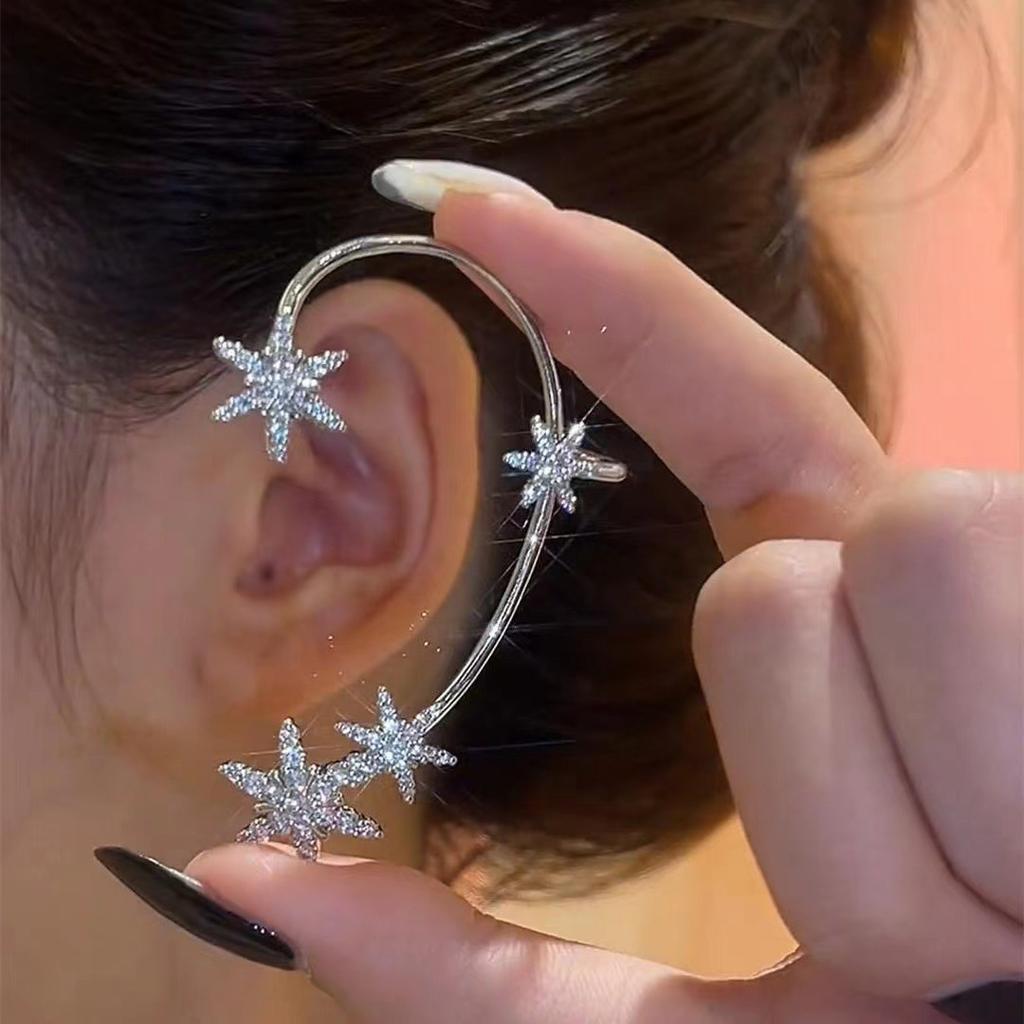 Ohrclips aus plattiertem Metall mit Schmetterlingsmotiv für Frauen, Ohrclips ohne Piercing, funkelnder Zirkonia-Ohrring, Modeschmuck