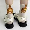 Cat Testicles Socks Women Playful Cartoon Abstract Crew Socks Cotton Comfortable Moisture Absorbing Mid Calf Funny Socks