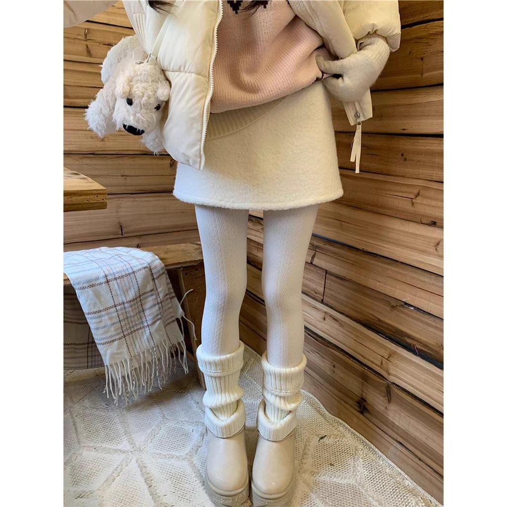 Lambswool Plush Women's A-Line Bodycon Mini Skirt - Autumn Winter 2025