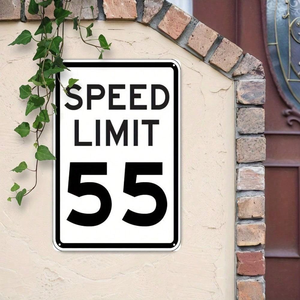 1pc R2 55 MPH Speed Limit Vintage Metal Sign, H.I.P. Funny Gift for Colleagues, 8x12in Unframed Indoor Outdoor Decor