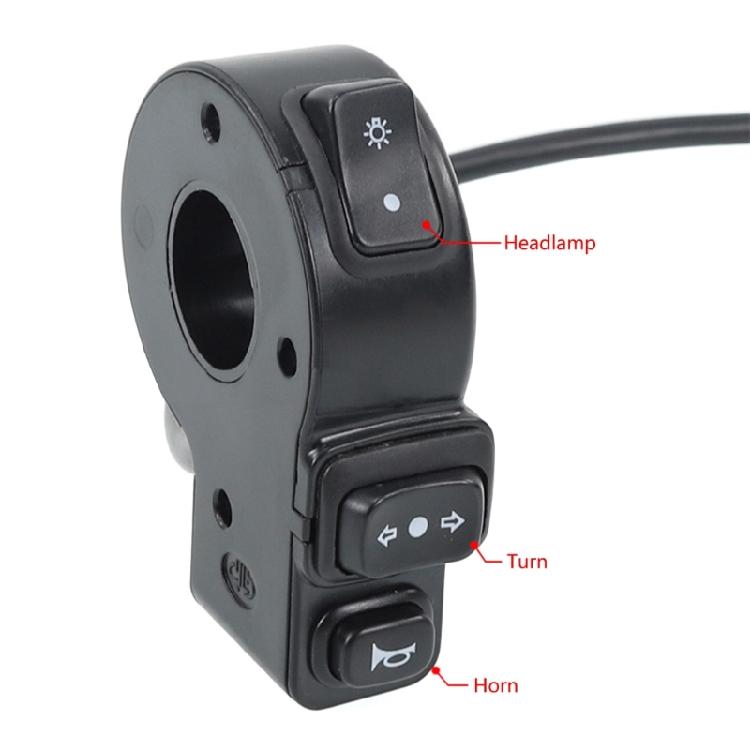 3-in-1 Light Horn Turn Switch Signal Button Set for Scooter Electric Bike ABS-