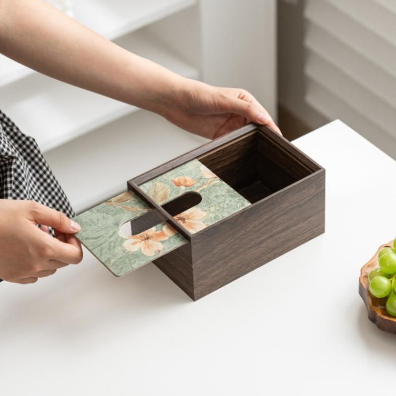 1Pcs Wooden Cherry Blossom Tissue Box Cover Napkin Holder Storage Box Gift-Idea Creative Wood-Made Tissue Box Holder