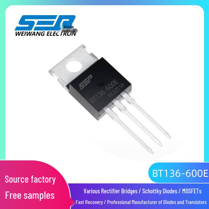

SEP BT136-600E Bidirectional Thyristor, 4A/600V, TO-220 Through-hole Transistor
