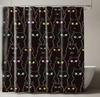 Black Cat Shower Curtain – Glowing Eyes Pattern, Cute Animal-Themed Bathroom Decor For Halloween & Everyday Use