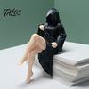 Gothic Halloween Figurine Black Robe Girl Ornament, Durable PLA Statue, Full of Smooth Surface Ornament Mystery Decoration Figurine, for Home