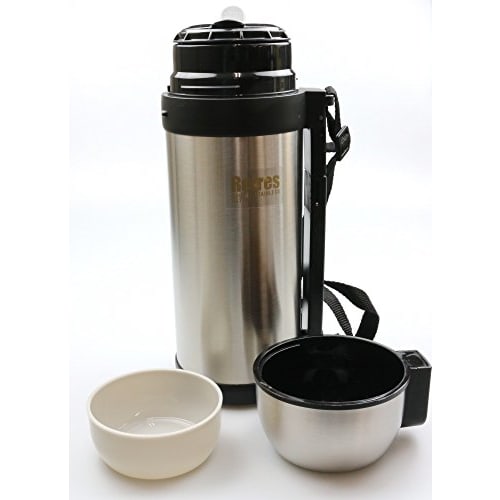 PEARL METAL 1500ml Double Stainless Steel Water Bottle with Cup, Refres HB-2427