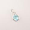 Oval Sky Blue Topaz Gemstone 925 Sterling Silver Jewelry Zircon Pendant 1.22" CZP-13-9