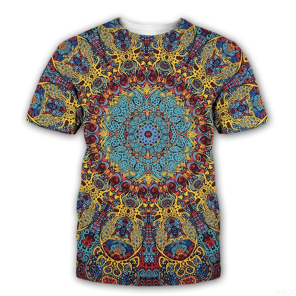 Neue mysteriöse Symbole Trippy 3D-Druck T-Shirts Herren Damen Leuchten im Dunkeln Kurzarm-T-Shirt Oversize-T-Shirts Oberteile