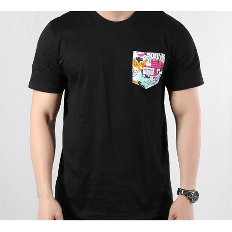 Adidas Originals Clover Walker Pkt Blomstermønstret Lomme Kortarmet T-skjorte Herre Topper Svart DU8340